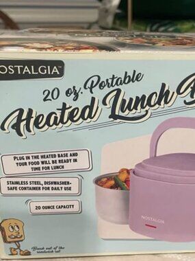 Brand New Nostalgia 20oz Portable Heated Lunch Box